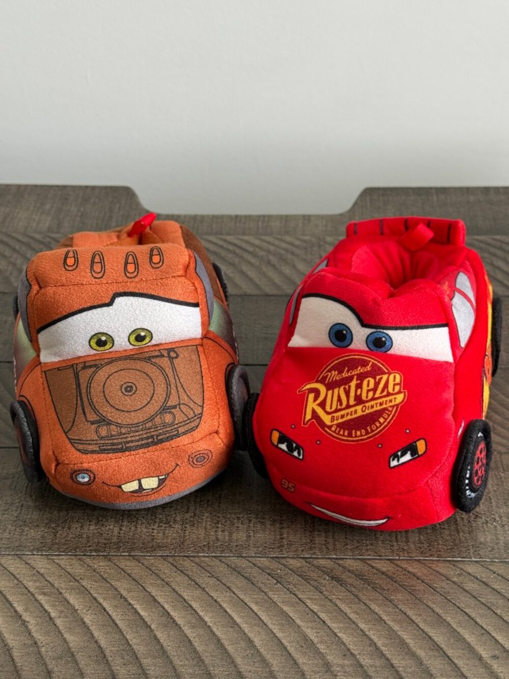 Disney Pixar Cars Lightning McQueen and Mater Plush Toddler House Slippers